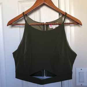 Olive green crop top